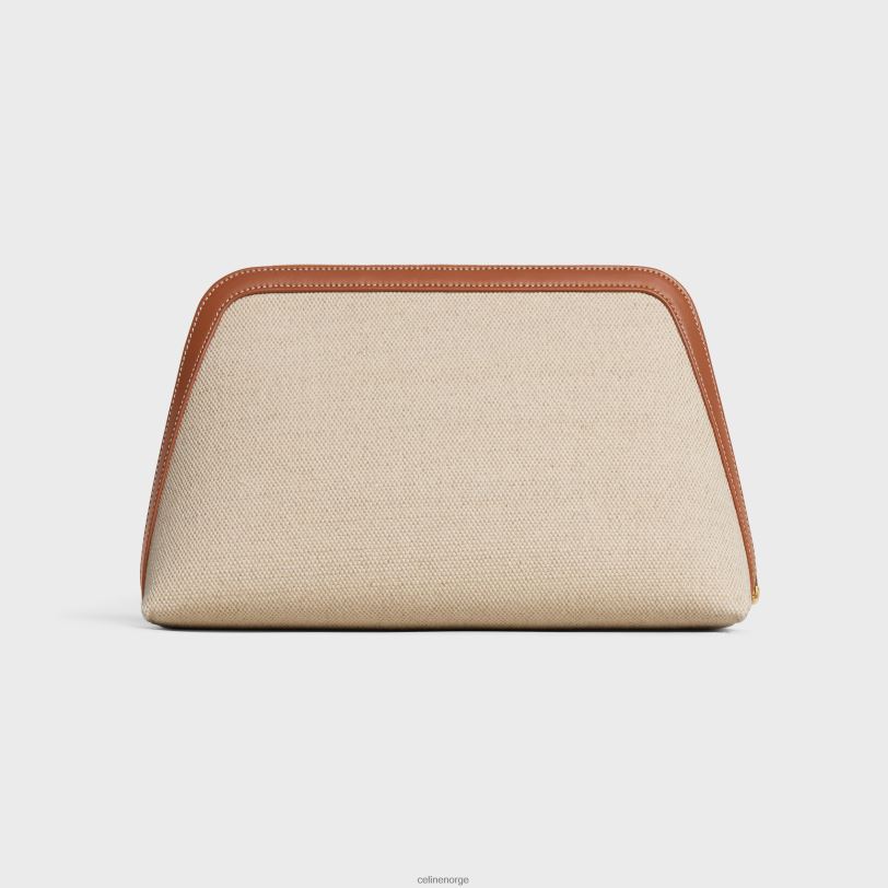 CELINE menn stor kosmetikkpung i tekstil og kalveskinn V0PT61577 tilbehør naturlig/brun
