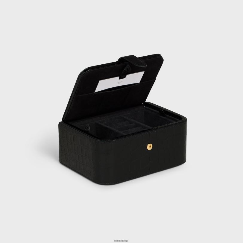 CELINE menn stor smykkeskrin i krokodille V0PT61560 tilbehør svart
