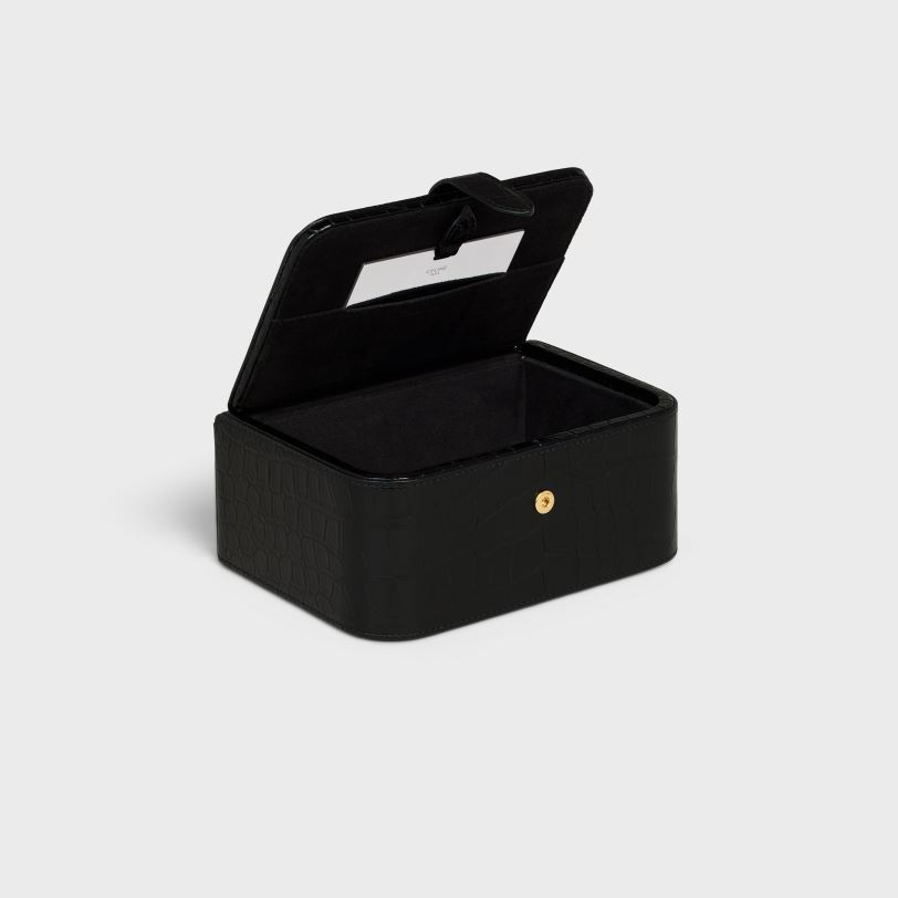 CELINE menn stor smykkeskrin i krokodille V0PT61560 tilbehør svart