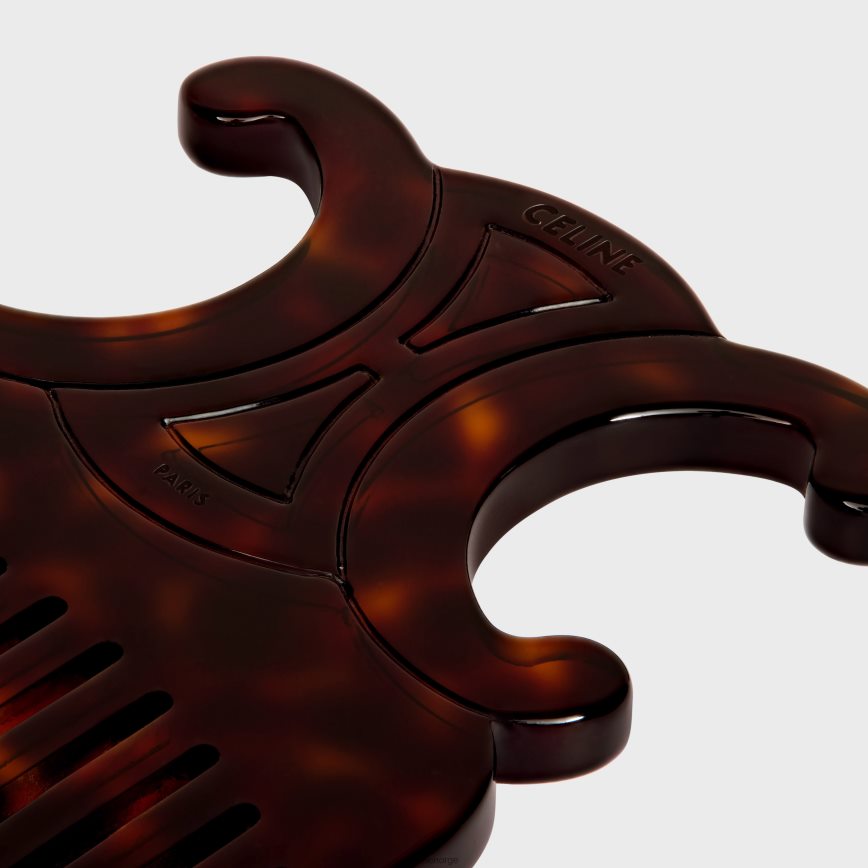 CELINE menn triomphe hårkam i acetat mørk havana tilbehør TZLR6J1602