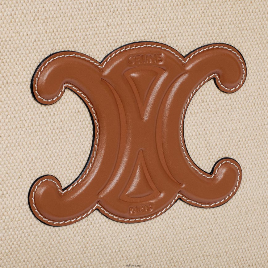 CELINE menn triomphe tennisbag i tekstil og kalveskinn naturlig/brun tilbehør TZLR6J1688