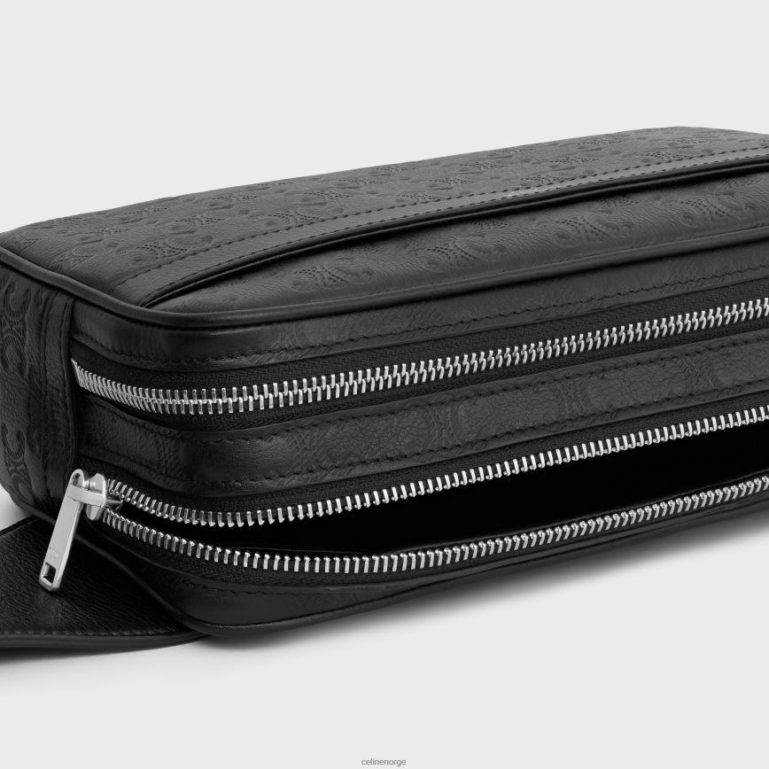 CELINE menn belteveske i kalveskinn med triomfpreget svart tilbehør TZLR6J2079
