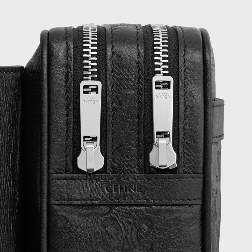 CELINE menn belteveske i kalveskinn med triomfpreget svart tilbehør TZLR6J2079