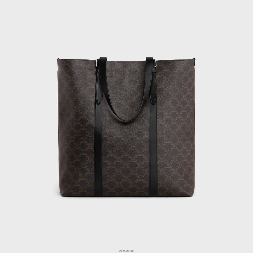 CELINE menn caba med spenne i triomf-lerret og kalveskinn svart tilbehør TZLR6J2084