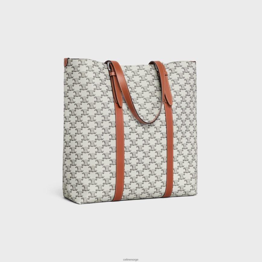 CELINE menn caba med spenne i triomf-lerret og kalveskinn tan/ecru tilbehør TZLR6J2100