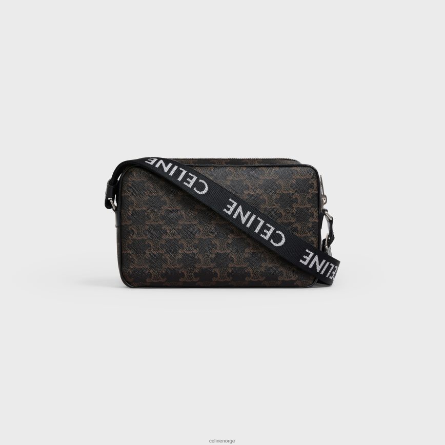 CELINE menn medium messenger bag i triomphe canvas svart tilbehør TZLR6J2089