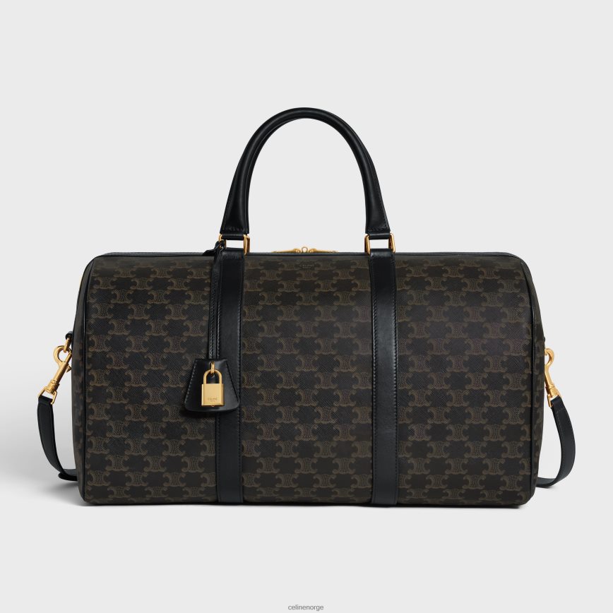 CELINE menn medium reiseveske i triomphe canvas & kalveskinn svart tilbehør TZLR6J2088