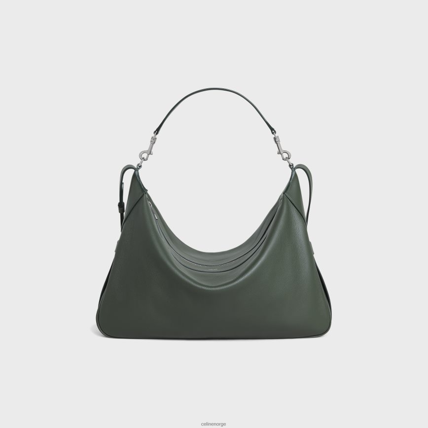 CELINE menn stor stropp romy i smidig kalveskinn mørk hær tilbehør TZLR6J2076