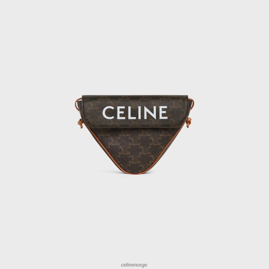 CELINE menn trekantveske i triomphe canvas med trykk tan tilbehør TZLR6J2095