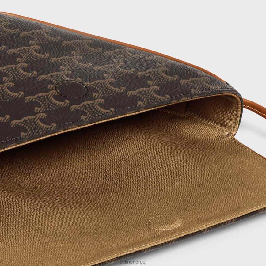 CELINE menn trekantveske i triomphe canvas med trykk tan tilbehør TZLR6J2095
