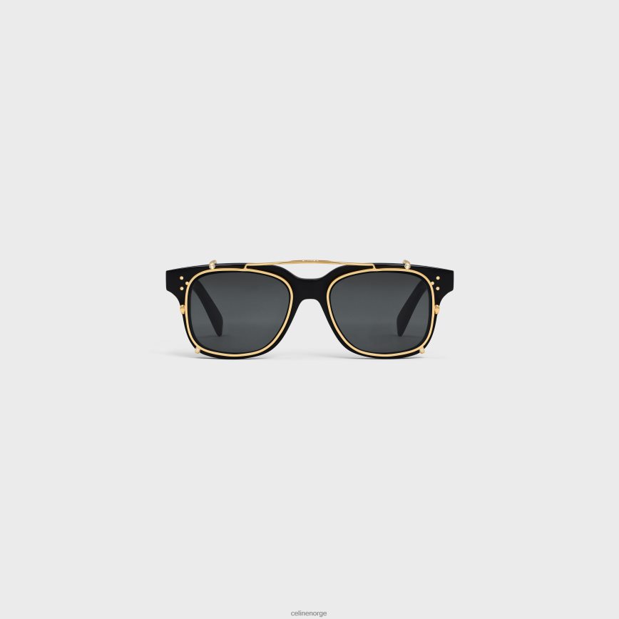 CELINE menn innfatning 51 solbriller i acetat med metall svart tilbehør TZLR6J2213