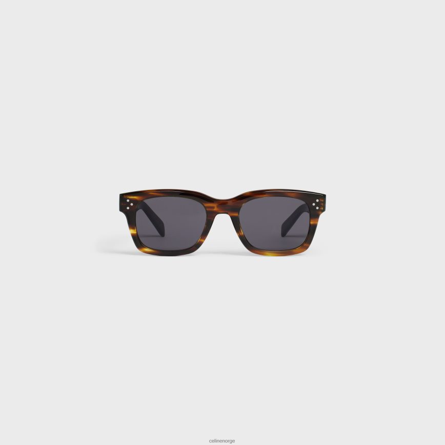 CELINE menn sort innfatning 41 solbriller i acetat stripete havana tilbehør TZLR6J2222