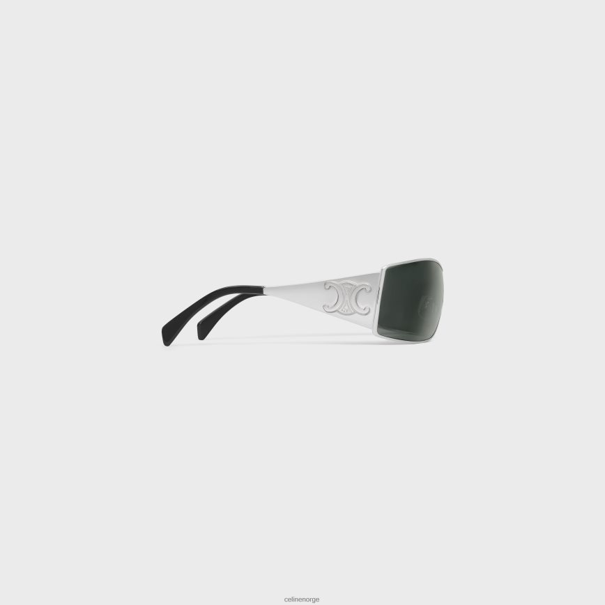 CELINE menn triomphe metal racer solbriller i metall sølv/røyk tilbehør TZLR6J2188