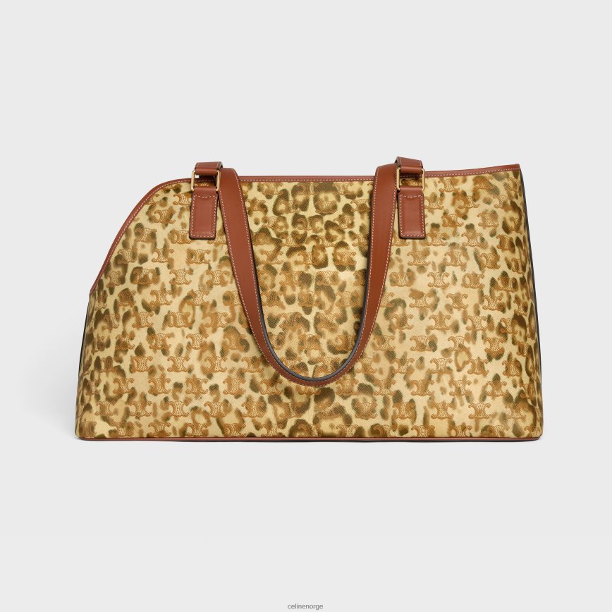CELINE unisex hundehytter i triomf-lerret med trykk og kalveskinn leopard tilbehør TZLR6J1699