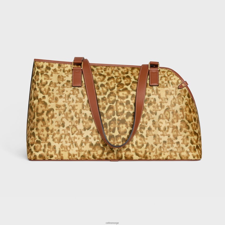 CELINE unisex hundehytter i triomf-lerret med trykk og kalveskinn leopard tilbehør TZLR6J1699