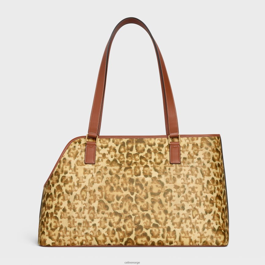 CELINE unisex hundehytter i triomf-lerret med trykk og kalveskinn leopard tilbehør TZLR6J1699