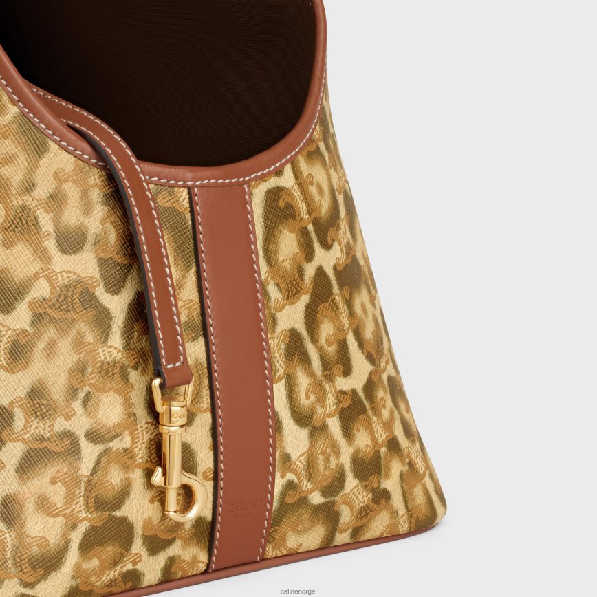 CELINE unisex hundehytter i triomf-lerret med trykk og kalveskinn leopard tilbehør TZLR6J1699