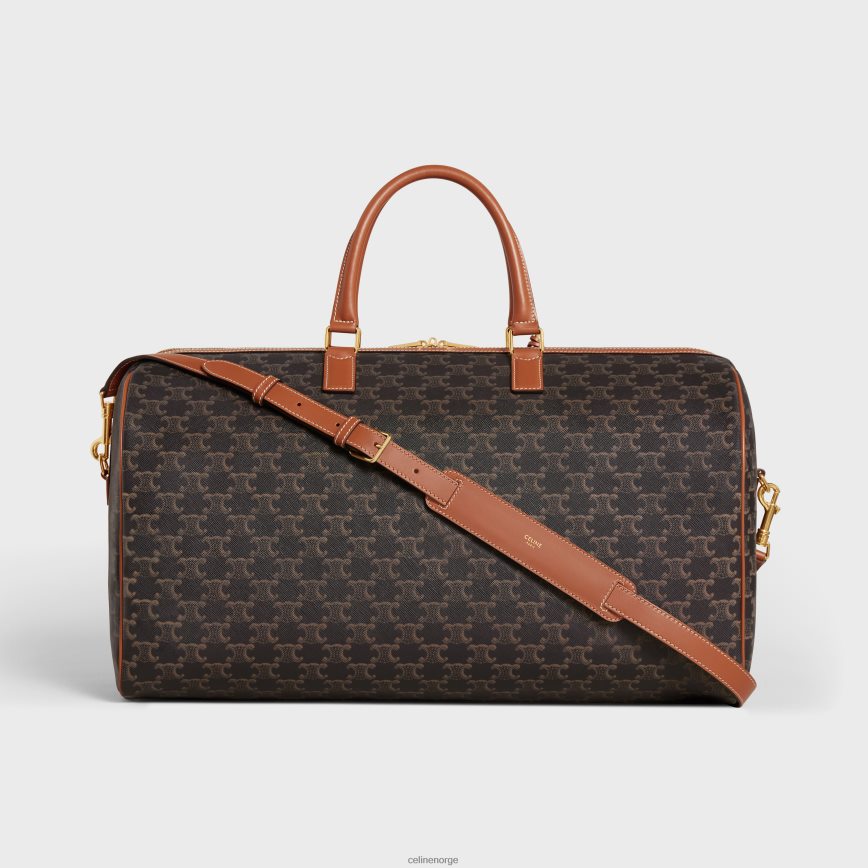 CELINE unisex travel 50 i triomf-lerret med hundetrykk tan tilbehør TZLR6J1701